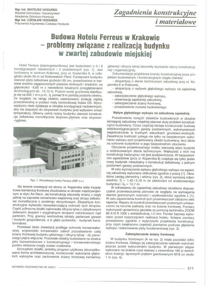 Budowa Hotelu Ferreus w Krakowie