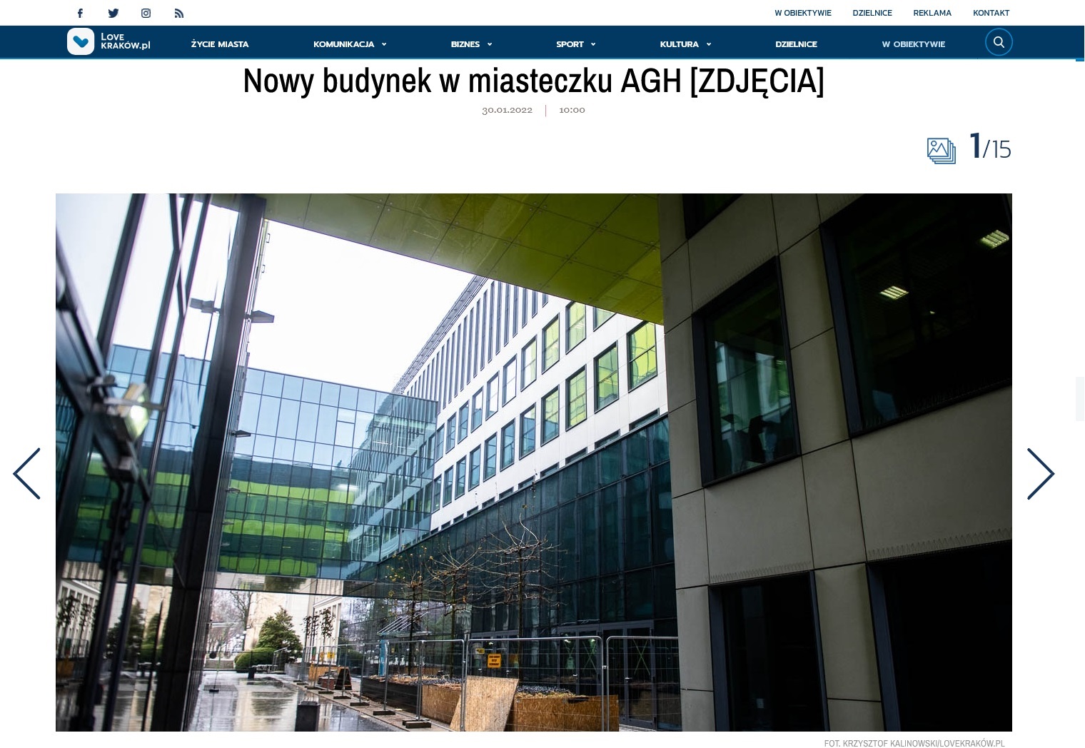 Nowy budynek w miasteczku AGH